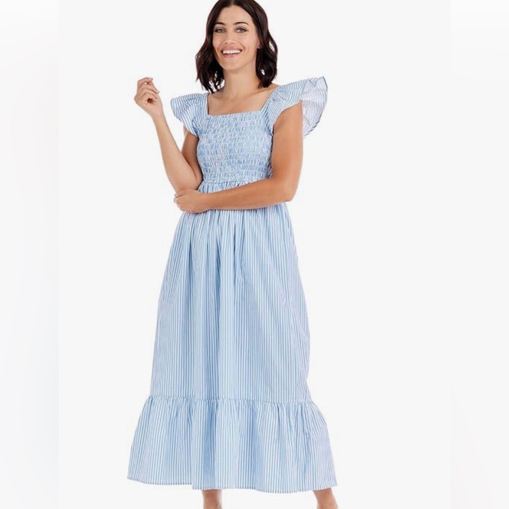 Mud Pie - smocked blue maxi dress - M